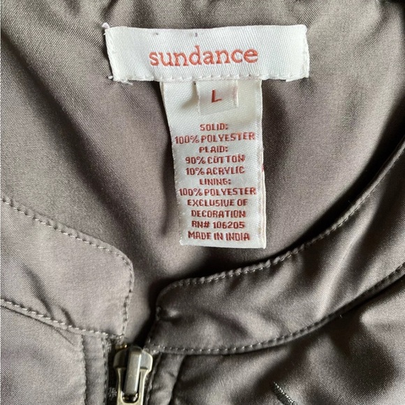 Sundance Bomber Jacket Green Embroidered Plaid Sleeves Size Large - Picture 5 of 8